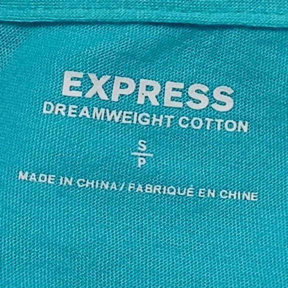 Express Dreamweight Cotton Turquoise White Striped T-Shirt Sequins Size Small - Picture 4 of 4